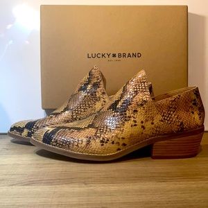 Lucky Brand Leia Snake skin ankle boots
